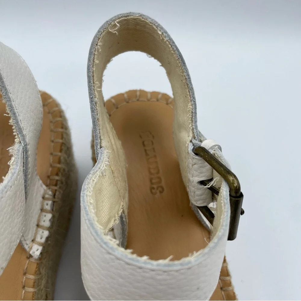 Soludos White Espadrille Wedge Sandals
